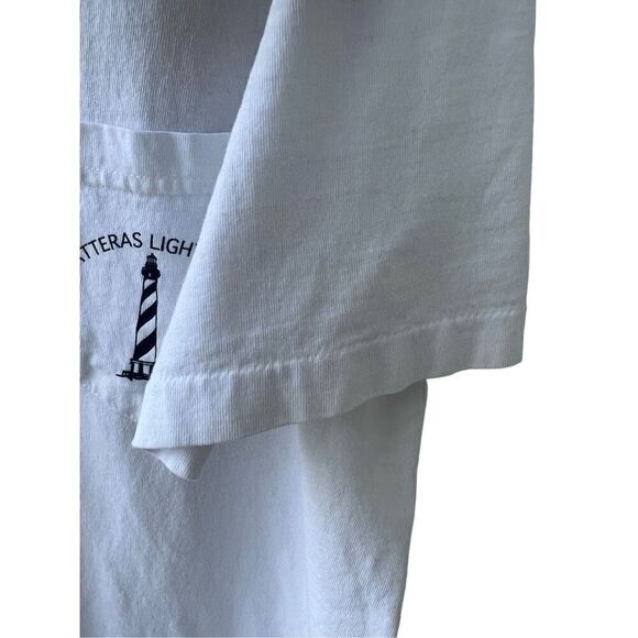 Vintage 90s Outer Banks Lighthouses Ribbed Single Stitch T-Shirt made in USA - Picture 4 of 11